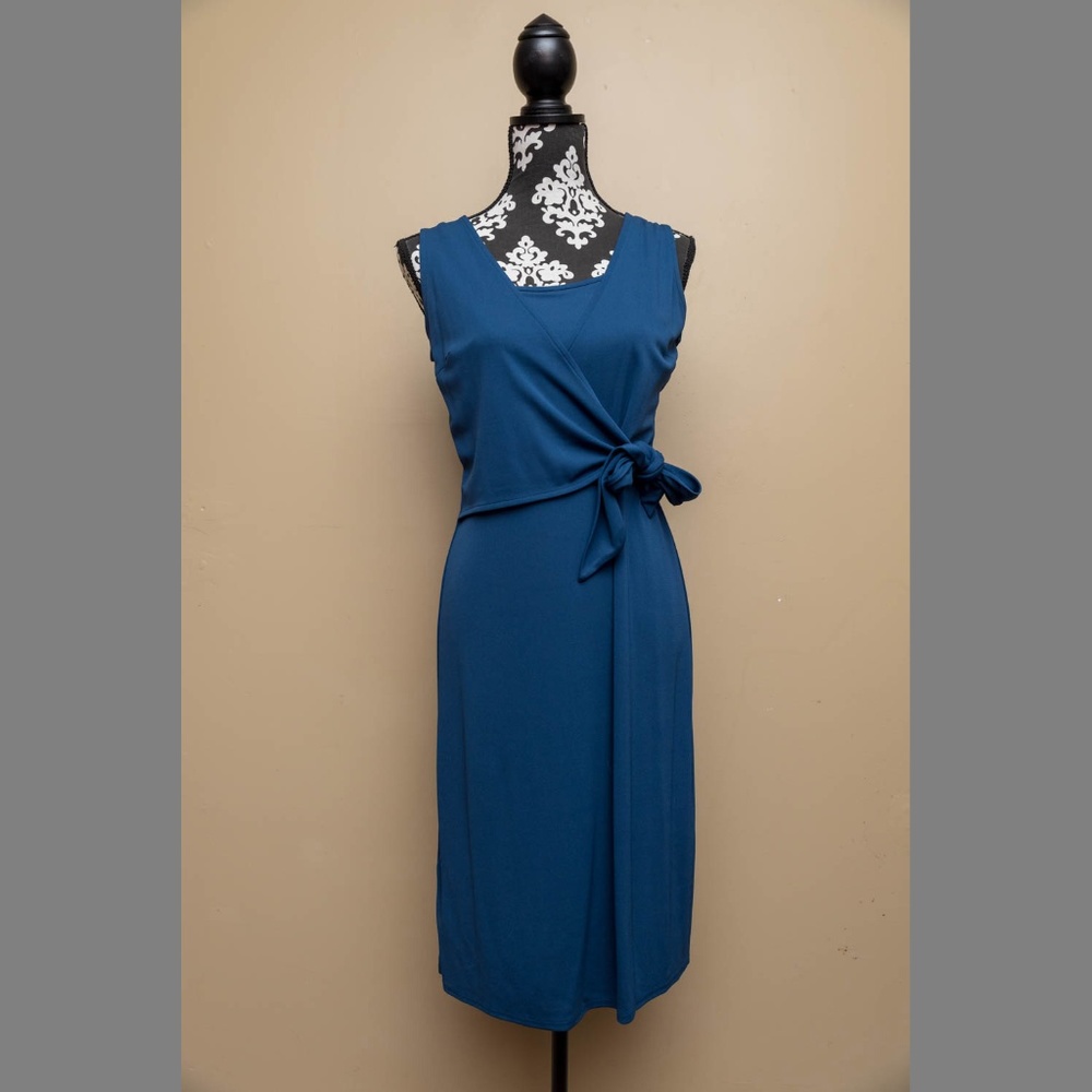 Blue Ann Taylor wrap tie dress size 6